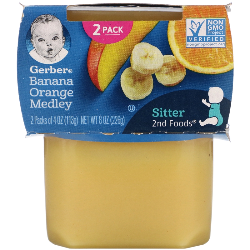 Gerber, Banana Orange Medley, 2 Packs, 4 oz (113 g) Each