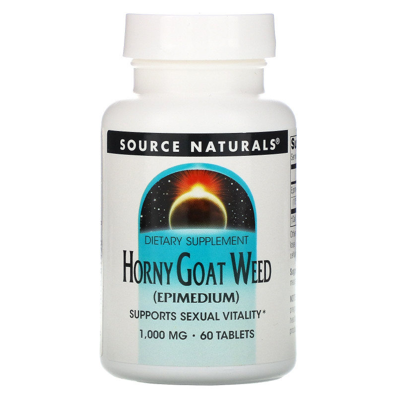 Source Naturals, Горянка крупноцветковая (Эпимедиум), 1000 мг, 60 таблеток