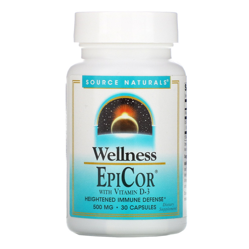 Source Naturals, EpiCor с Витамином D3 30 капсул