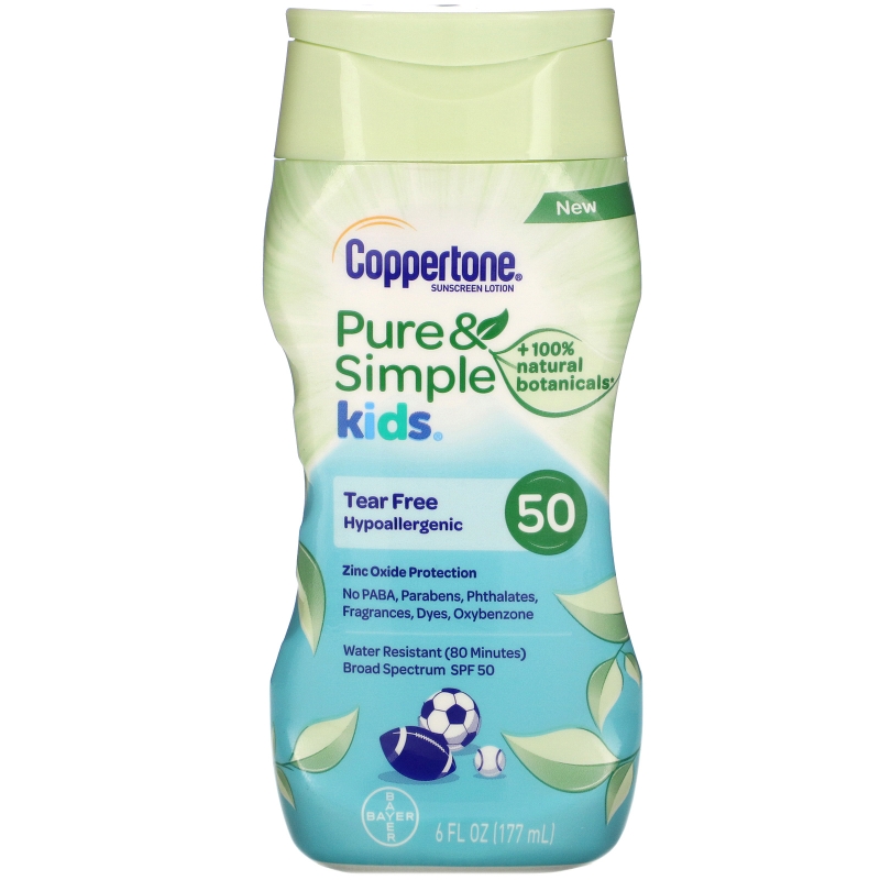 Coppertone, Kids, Pure & Simple, Sunscreen Lotion, SPF 50, 6 fl oz (177 ml)