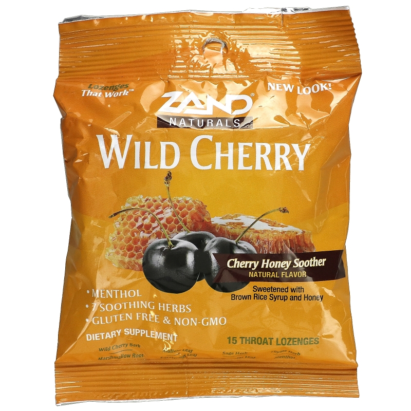 Zand, Wild Cherry, Honey Soother, 15 Throat Lozenges