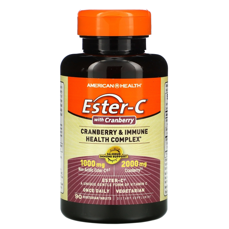 American Health, Иммуностимулирующий комплекс Ester-C с клюквой, 90 вегетарианских капсул