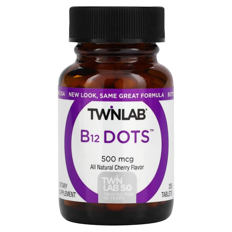 Twinlab, B12 Dots, Cherry, 500 mcg, 250 Tablets