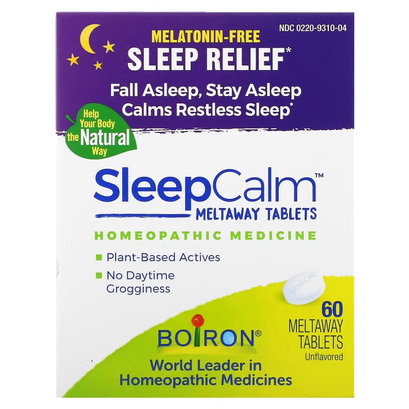 Boiron, Sleep Calm Meltaway Tablets, Unflavored , 60 Meltaway Tablets