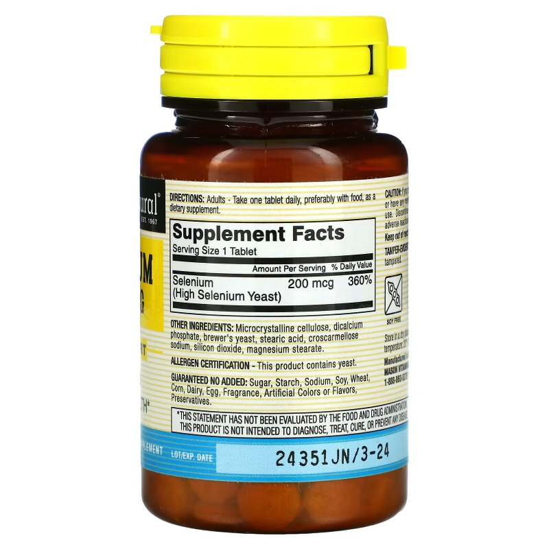 Mason Natural, Selenium, 200 mcg, 60 Tablets