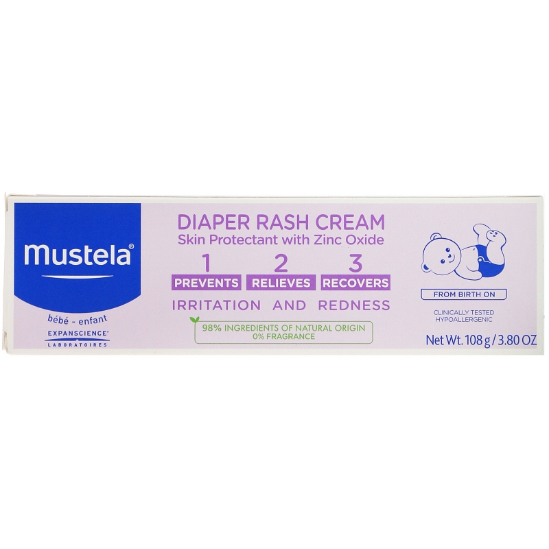 Mustela, Diaper Rash Cream 1-2-3, 3.8 oz (100 ml)