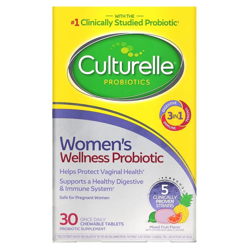 Culturelle, Probiotics, Women's Wellness Probiotic, Mixed Fruit, 30 Chewable Tablets