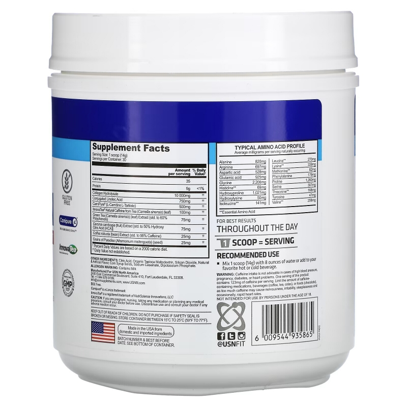 USN, Weight Loss Collagen, Mixed Berry, 14.8 oz (420 g)