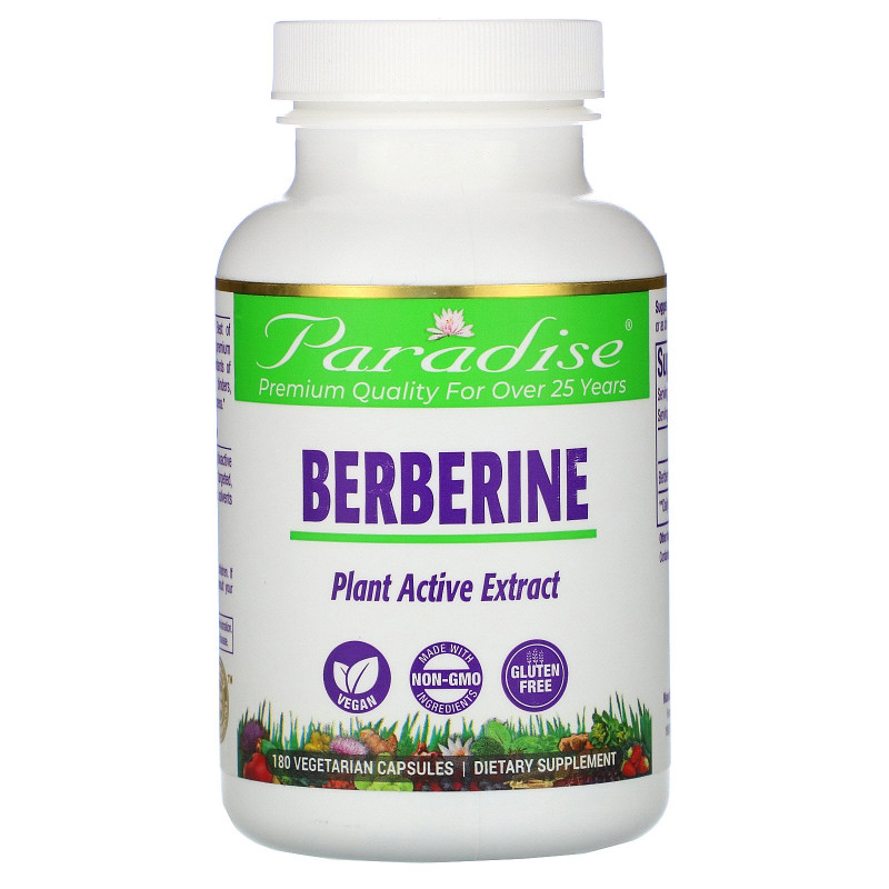 Paradise Herbs, Berberine, 180 Vegetarian Capsules