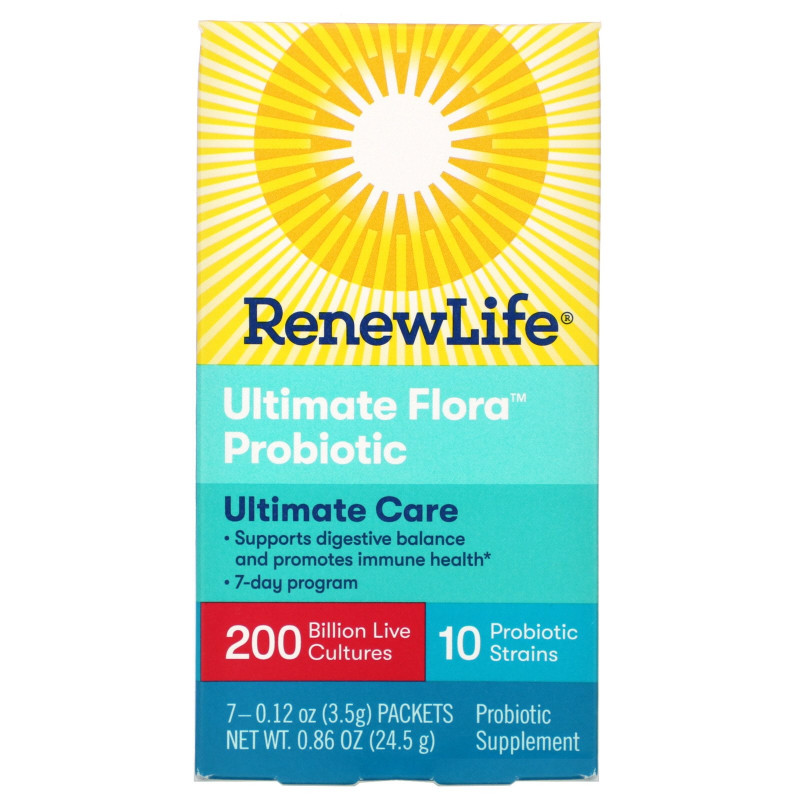 Renew Life Ultimate Flora Super Critical 200 Billion Maximum Support Probiotic 7 Packets 0.8 oz (23.1 g)