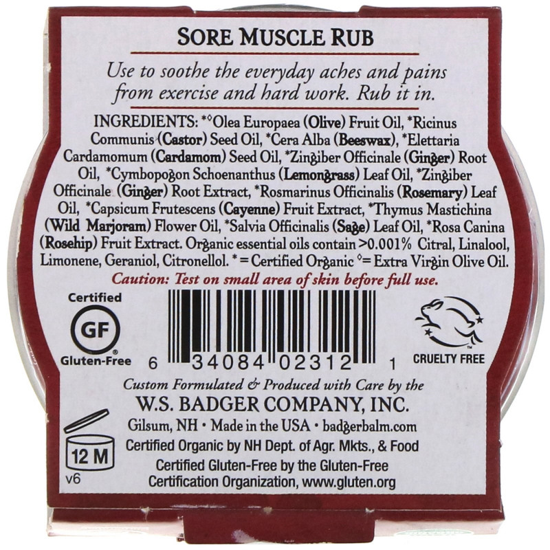 Badger Company Sore Muscle Rub Cayenne & Ginger .75 oz (21 g)