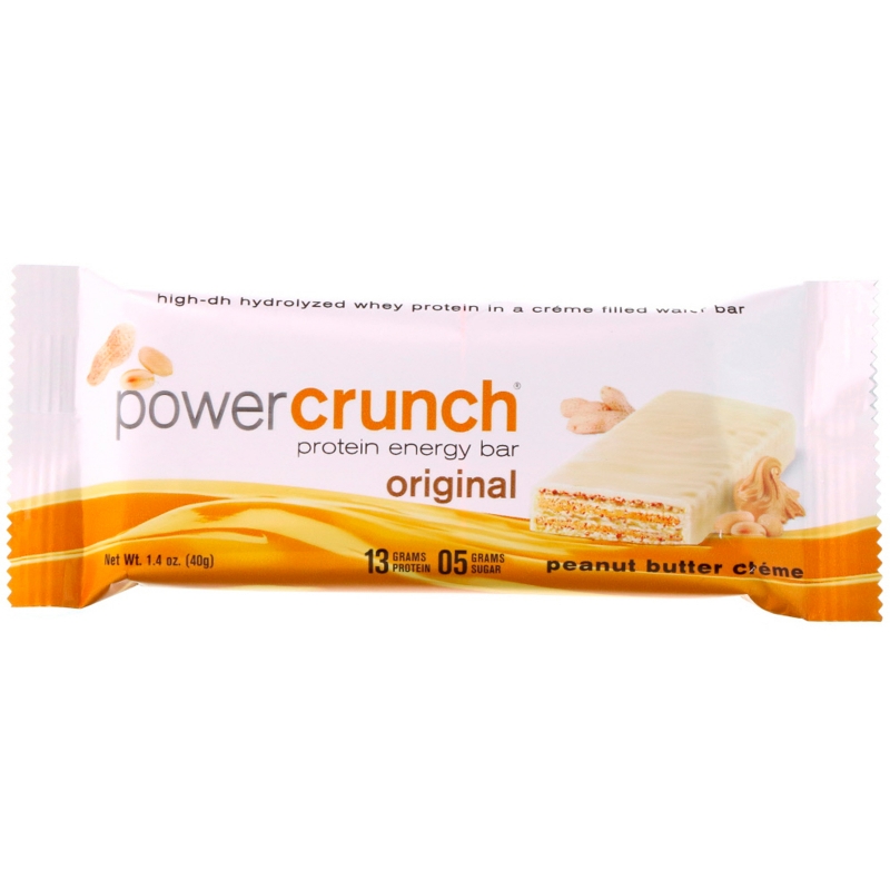 BNRG, Протеиновый энергетический батончик Power Crunch, оригинальный, арахисовое масло, 12 батончиков, 1,4 унц. (40 г) каждый