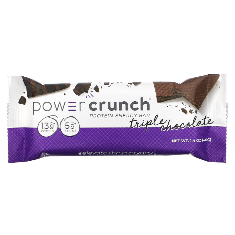 BNRG, Power Crunch Protein Energy Bar, Original Triple Chocolate, 12 Bars, 1.4 oz (40 g) Each