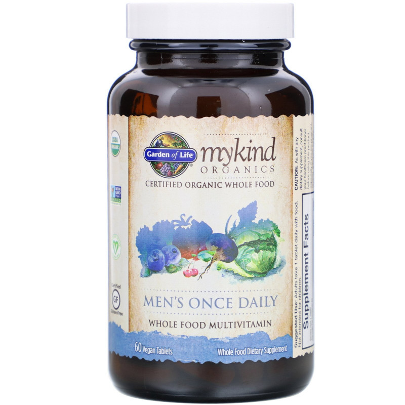 Garden of Life KIND Organics Men's Once Daily 60 веганских таблеток