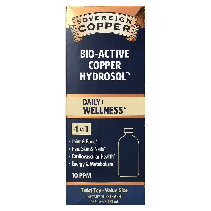 Sovereign Silver, Bio-Active Copper Hydrosol, 10 PPM, 16 fl oz (473 ml)