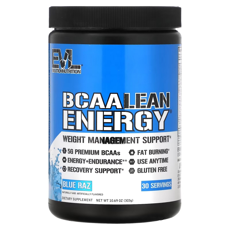 EVLution Nutrition, BCAA Lean Energy, со вкусом синей малины, 303 г (10,60 унции)