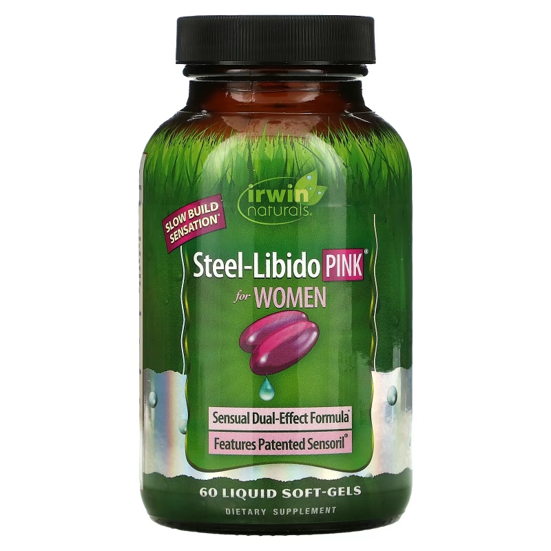 Irwin Naturals, Steel-Libido, Pink, For Women, 60 Liquid Soft-Gels