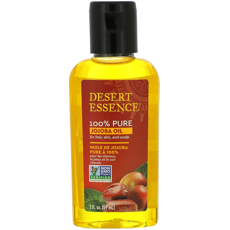 Desert Essence 100% Чистое масло жожоба, для кожи и волос, 2 жидких унции (60 мл)