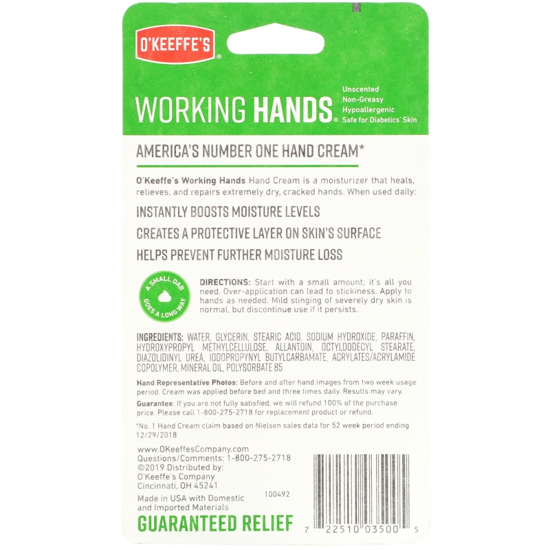 O'Keeffe's Крем для натруженных рук 34 унции (96 г)