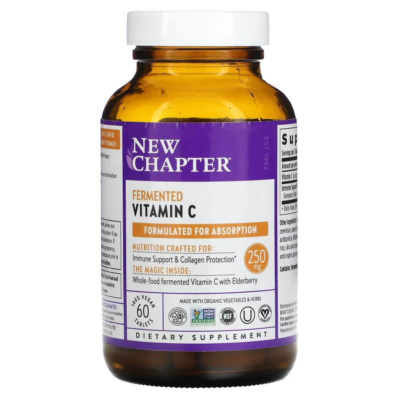 New Chapter, Fermented Vitamin C, 60 Vegan Tablets