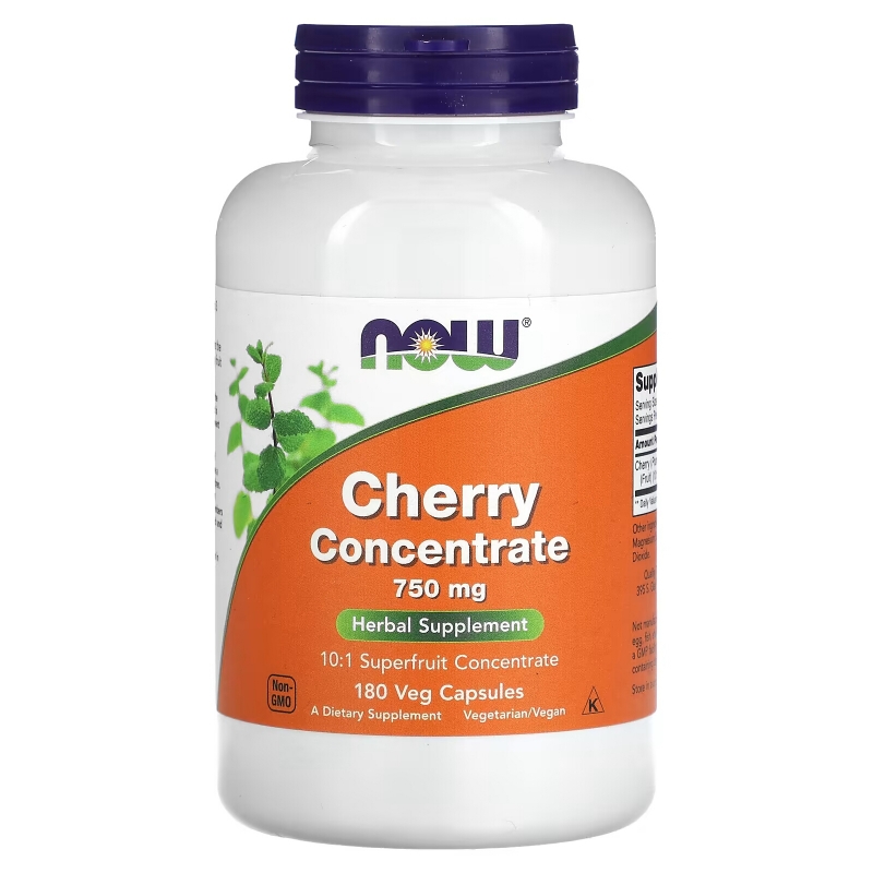 Now Foods Black Cherry Fruit 750 мг 180 вегетарианских капсул
