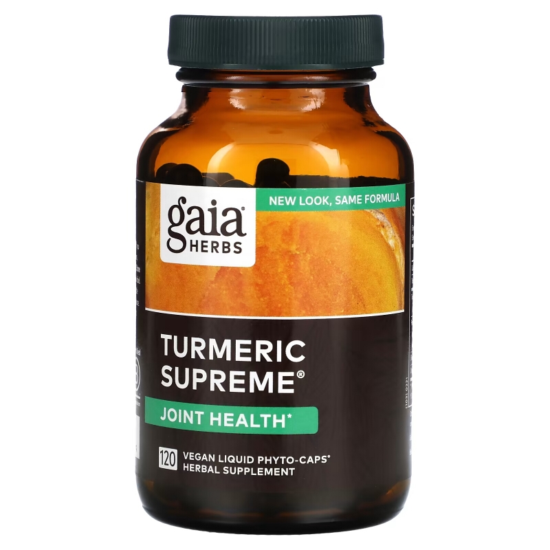 Gaia Herbs, Turmeric Supreme, суставы, 120 вегетерианских жидких фитокапсул