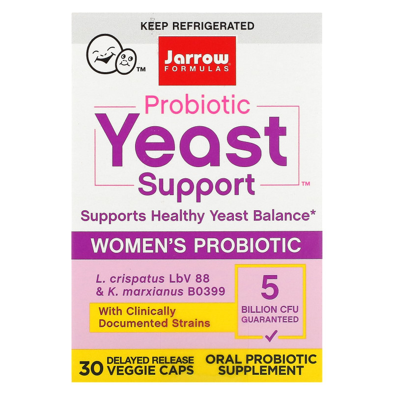 Jarrow Formulas, Probiotic Yeast Support, Women’s Probiotic, 5 Billion, 30 Veggie Caps