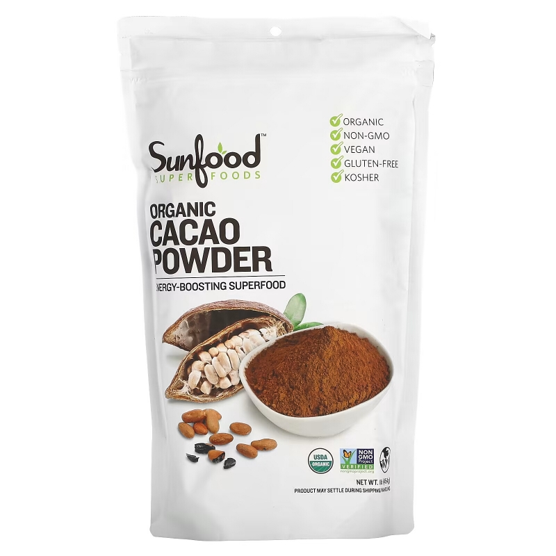 Sunfood, Organic Cacao Powder, 1 lb (454 g)