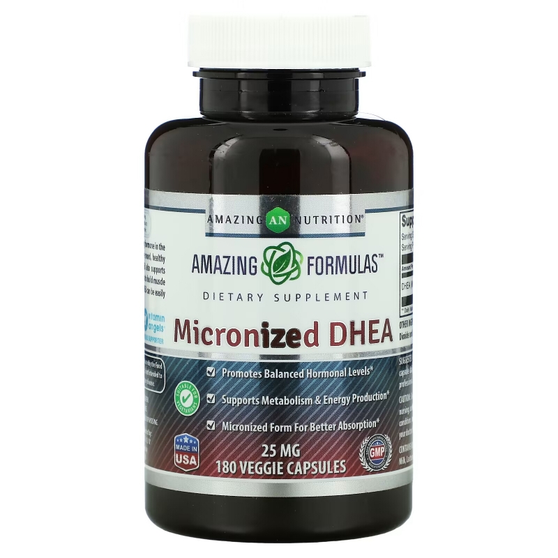 Amazing Nutrition, Micronized DHEA, 25 mg, 180 Veggie Capsules