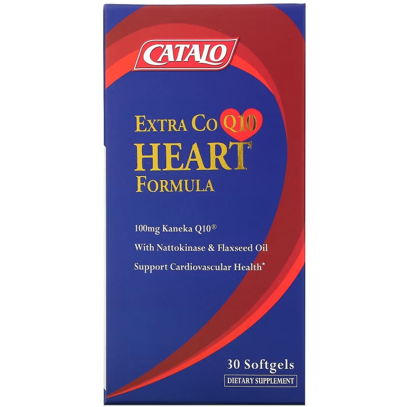 Catalo Naturals, Extra CoQ10 Heart Formula with Nattokinase & Flaxseed Oil, 30 Softgels