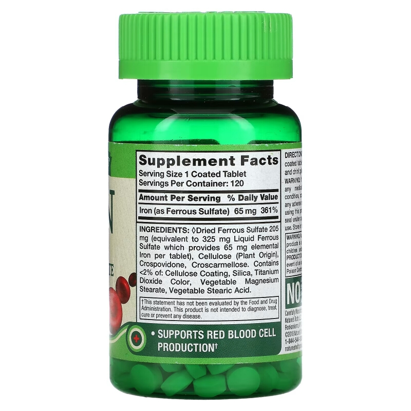 Nature's Truth, Iron, 65 mg, 120 Coated Tablets