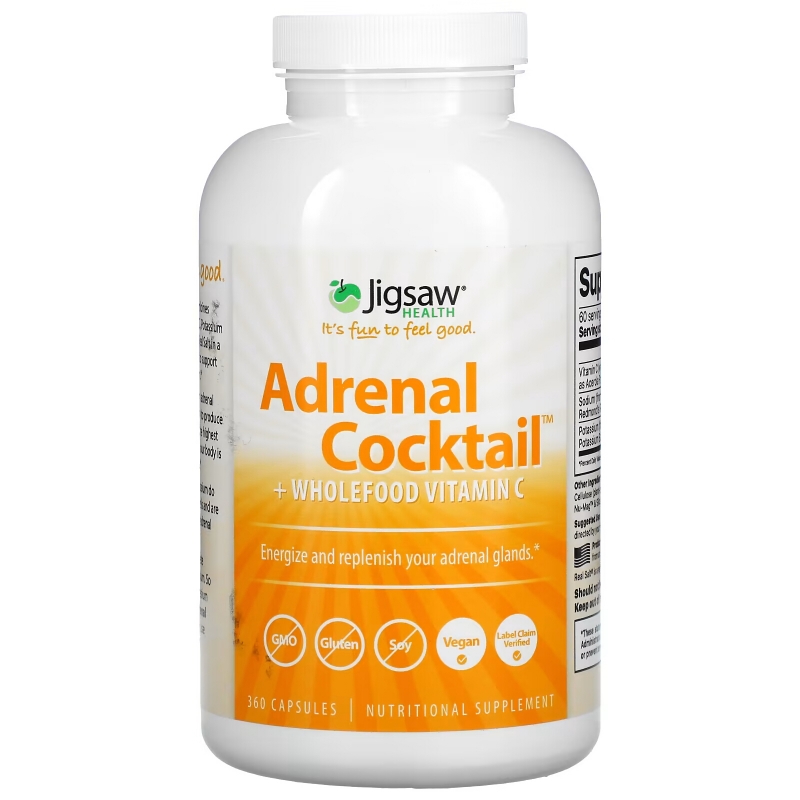 Jigsaw Health, Adrenal Cocktail + Wholefood Vitamin C, 360 Capsules