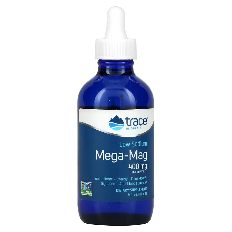 Trace Minerals Research Mega-Mag Natural Ionic Magnesium with Trace Minerals 400 mg 4 fl oz (118 ml)