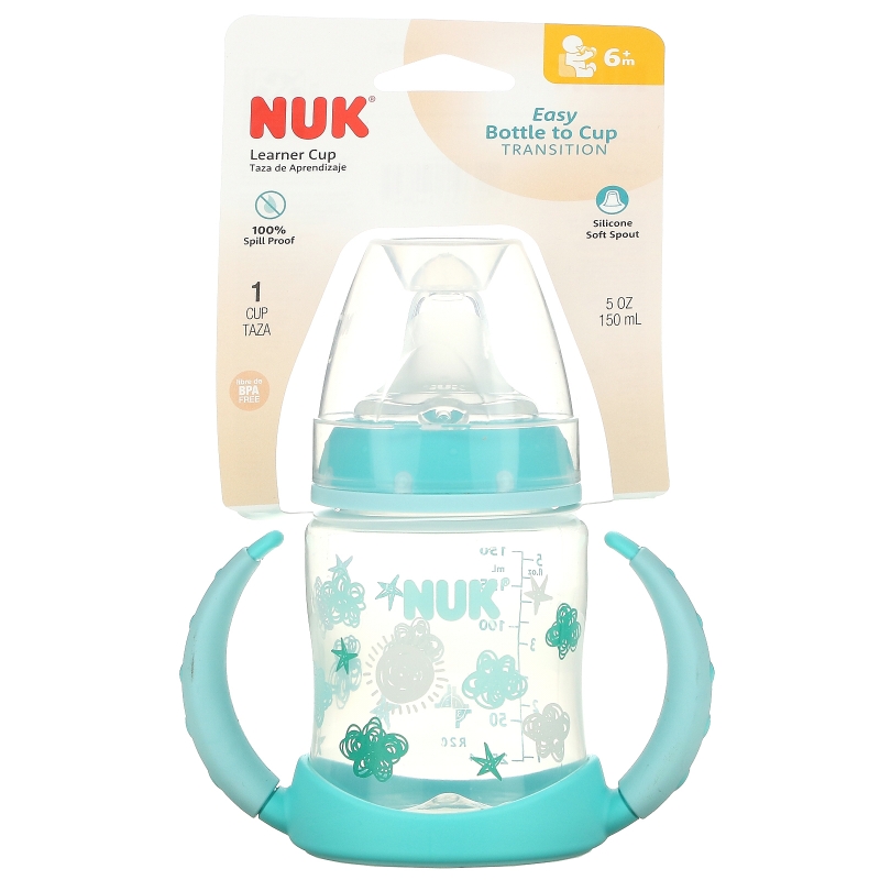 NUK, Transition Cup, Learner Cup, 6+ Months, Blue, 1 Cup, 5 oz (150 ml)